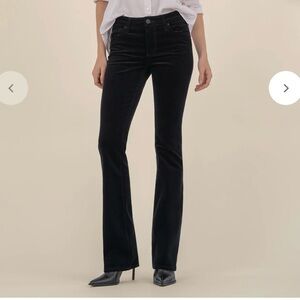 New York & Company Black Corduroy Mid-Rise Boot-Cut Flare Jeans